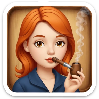 Hot girl smoking a pipe sticker