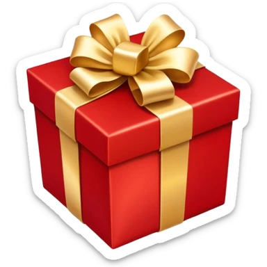 gift box with a bow, surrounded by sparkles sticker