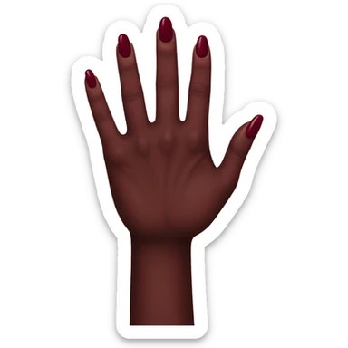 Dark red painted finger nails sticker