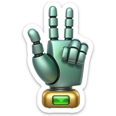 robot green hand thumb up sticker