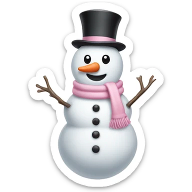 Light pink snowman  sticker