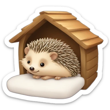 cute-sleep-hedgehog-in-his-house sticker