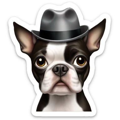 boston terrier drinking an espresso martini in a blonde wig sticker