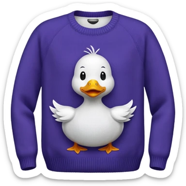woven sweater with duck pattern sticker