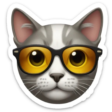 Cat with sunglasses sticker