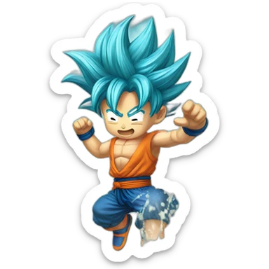 Goku tomando agua sticker