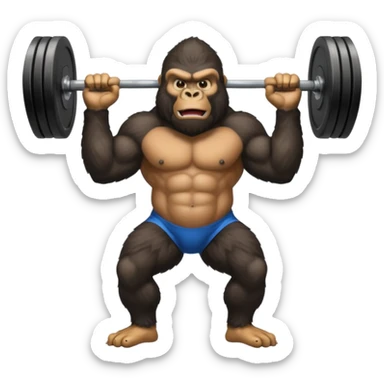 weightlifting gorilla sticker