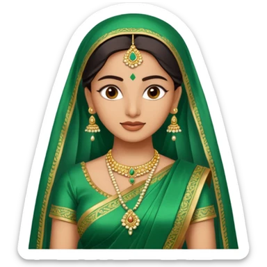 Indian bride in green saree sticker