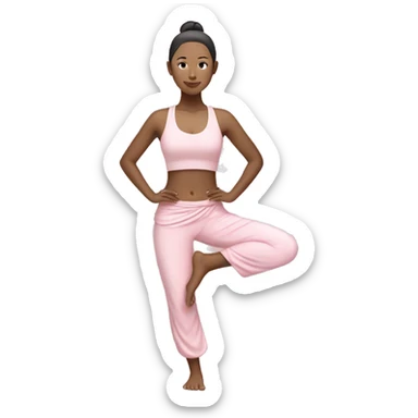 asian yoga girl light pink clothes  sticker