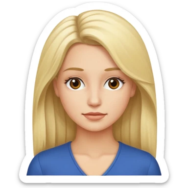 rubia cobriza pelo largo y liso sticker