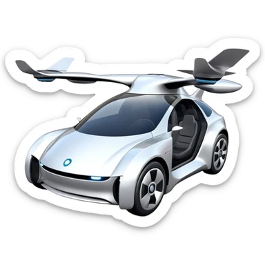 self-driving flying car prototype for 2025 sticker