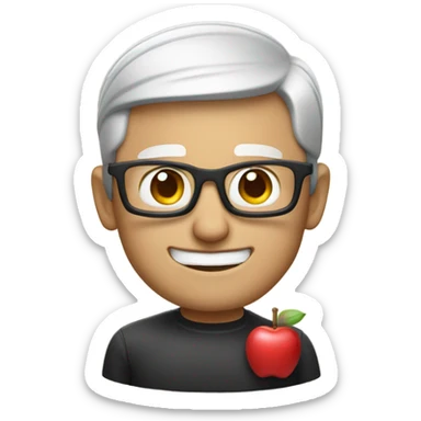 Tim cook with apple sticker