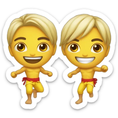 Smily face Emoji capoeira fighter sticker