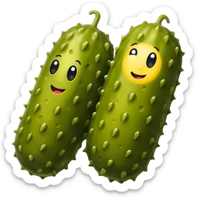 One pickle with two pickleballs sticker