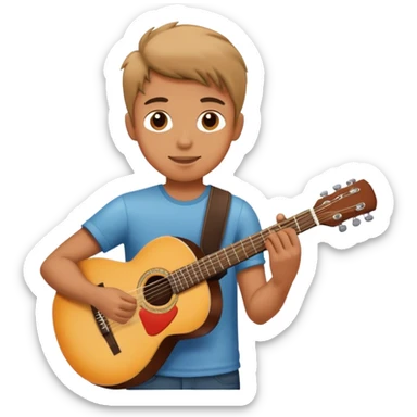 Young Man who Play gitara sticker