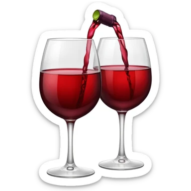 2 red wine glasses are knocked against each other sticker