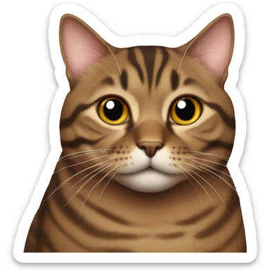 very fat brown tabby cat sticker