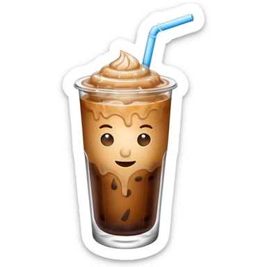 Winter iced coffee with no face  sticker