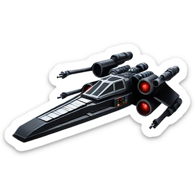 Darth Vader in an x wing fighter  sticker