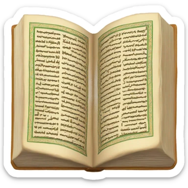 an open Quran book sticker