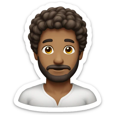 brunnete hairy man sticker