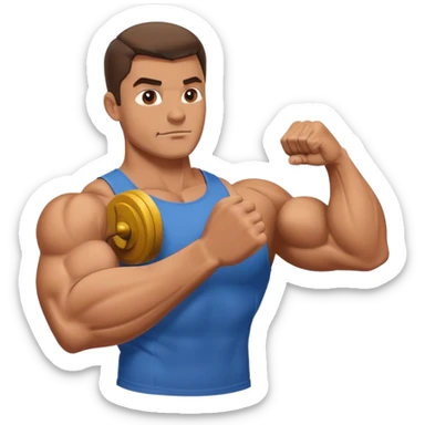 guy how to do bicep curls sticker