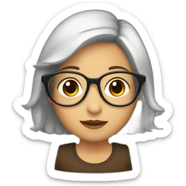 Fille brune lunette sticker