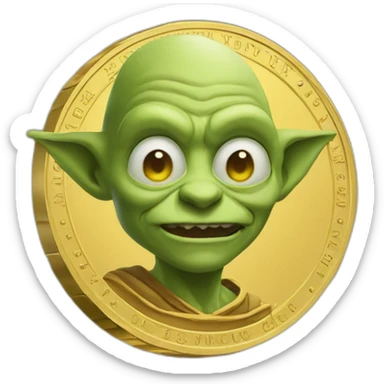 gold coin goblin sticker
