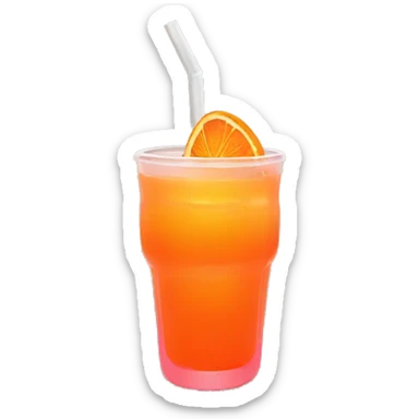Neon orange drinks on the beach  sticker