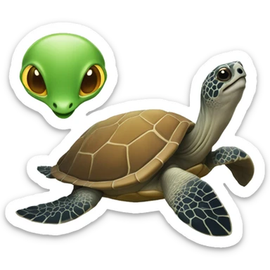 Tortue et raie manta sticker