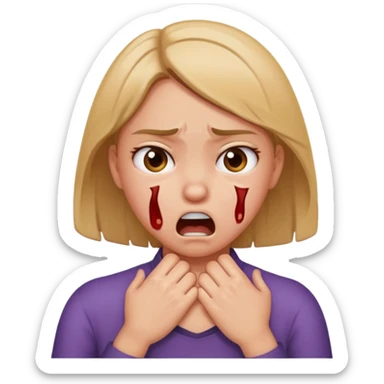 girl chocking herself getting mad sticker