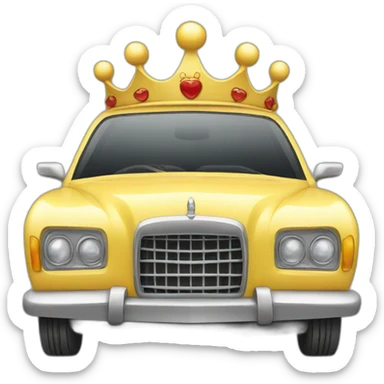 Car with crown sticker