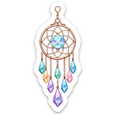 Pastel warm-colored romantic lush beautiful pretty colorful hanging crystal-catcher  sticker