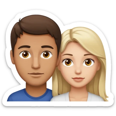 Light brown brunette man having sex with white blonde woman hazel eyes  sticker