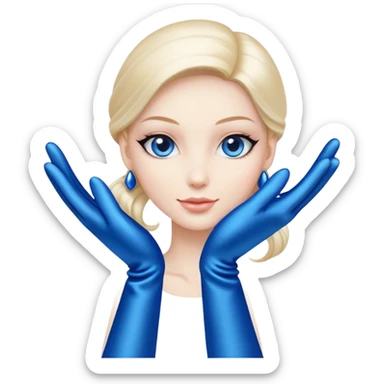 silk fingers in a blue glove sticker