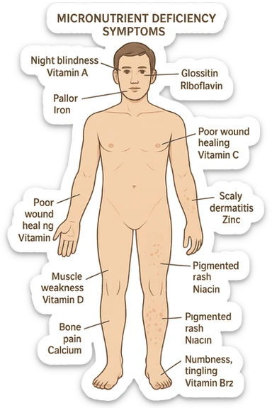corpo umano in carenza di micronutrienti sticker