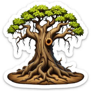 dark old deep tangled cracking trees  sticker