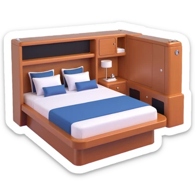 luxury yacht cabin bed sticker