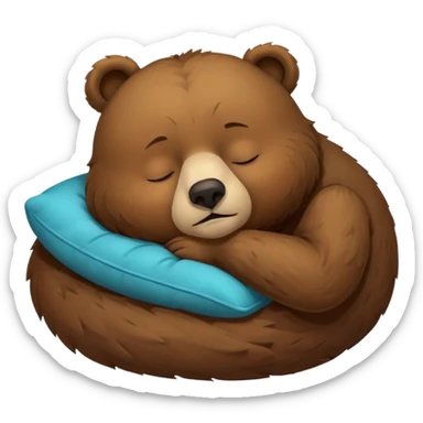 a bear sleeping  with zzz sticker