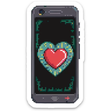 phone with a big heart sticker