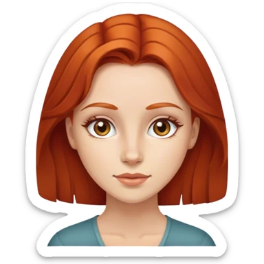 Redhead brown eyed woman sticker
