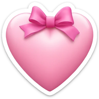 light pink heart with pink bow on it sticker