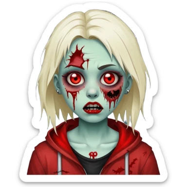 Zombie girl with a septum piercing sticker