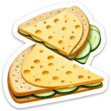 Crisp bread with cheese and cucumber  sticker