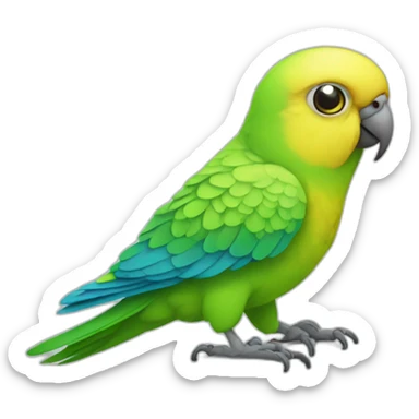 A parakeet looking sick and puking sticker