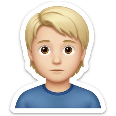 boy with middle part hair sticker