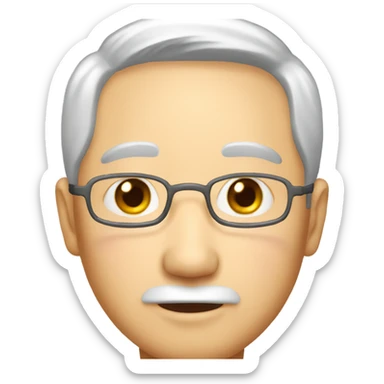 korean, 55 years old, man, small eyes sticker