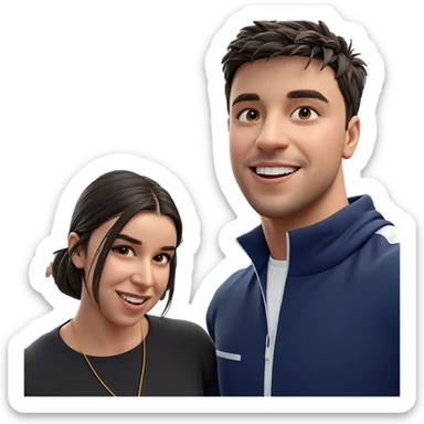 happy girl and boy outdoors sticker