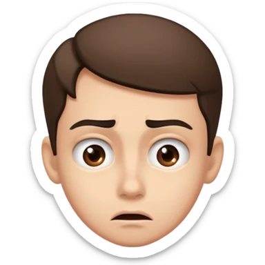 make an emoji of a (young person it has to be like very very confused, disgusted, make the eyebrows very expressive, make the face like he was asking a quiesfion and not getting the answer he wants  sticker