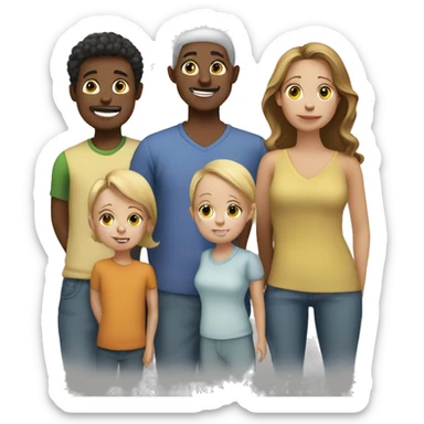 Family of 4 white kids at 2 white parents sticker